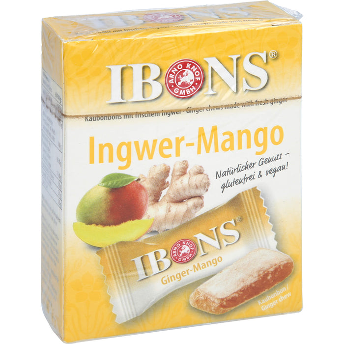 IBONS Ingwer Mango Kaubonbons, 60 g Candies