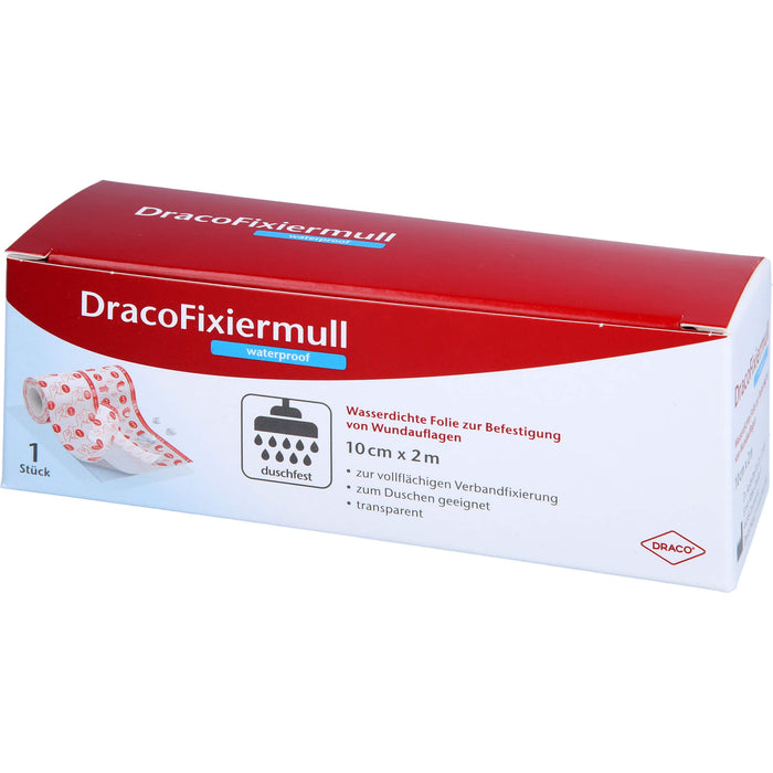 Draco Fixiermull waterproof 10 cm x 2 m wasserfeste Folie zur Befestigung von Wundauflagen, 1 pcs. slide