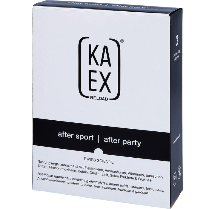 KAEX Reload After Sport Lösung Begleiter in der Regenerationsphase nach Sport, 3 pcs. Sachets