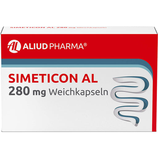 Simeticon AL 280 mg Weichkapseln bei Blähungen, 32 St. Kapseln