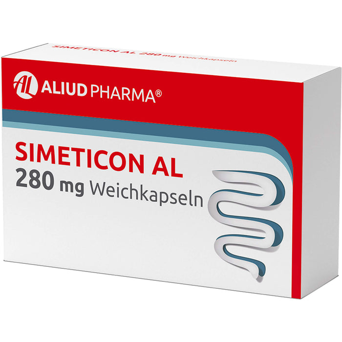 Simeticon AL 280 mg Weichkapseln bei Blähungen, 32 St. Kapseln