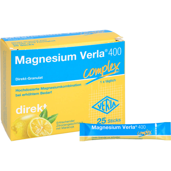 Magnesium Verla  400 direkt Zitrone, Direkt-Granulat, 25 pc Sachets