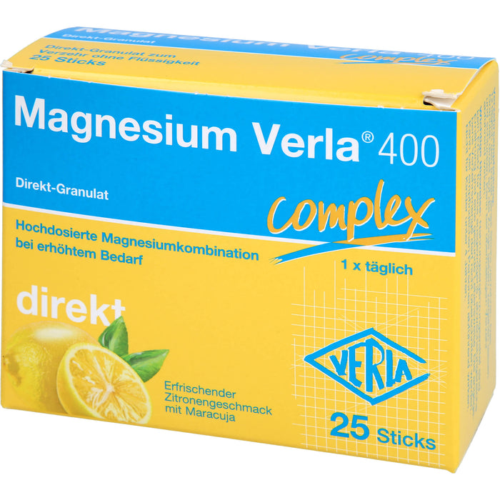 Magnesium Verla  400 direkt Zitrone, Direkt-Granulat, 25 pc Sachets