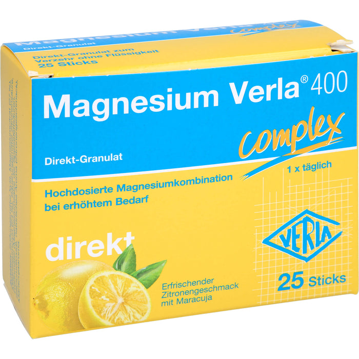 Magnesium Verla  400 direkt Zitrone, Direkt-Granulat, 25 pc Sachets