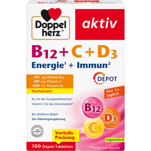 Doppelherz B12 + C + D3 Depot aktiv, 100 St TAB