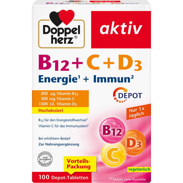 Doppelherz B12 + C + D3 Depot aktiv, 100 St TAB