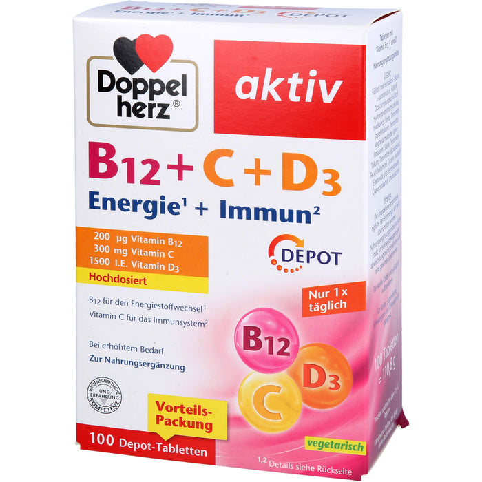 Doppelherz B12 + C + D3 Depot aktiv, 100 St TAB