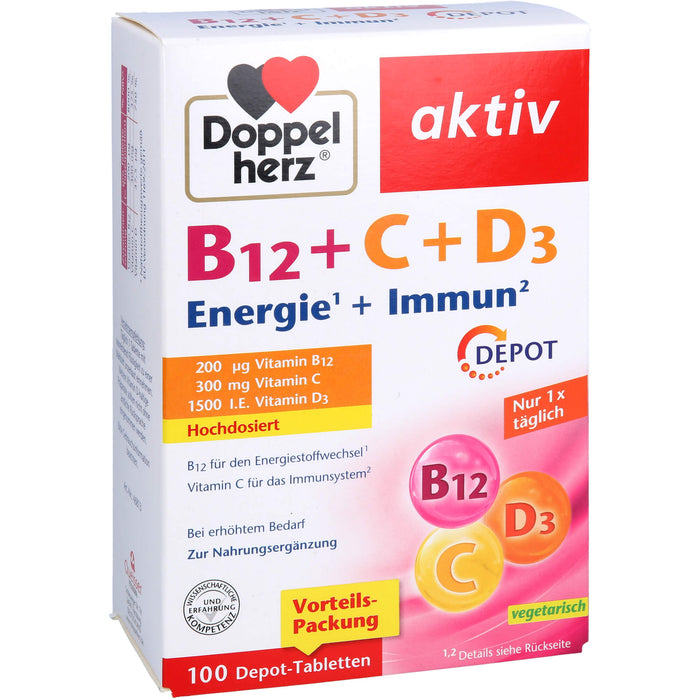 Doppelherz B12 + C + D3 Depot aktiv, 100 St TAB