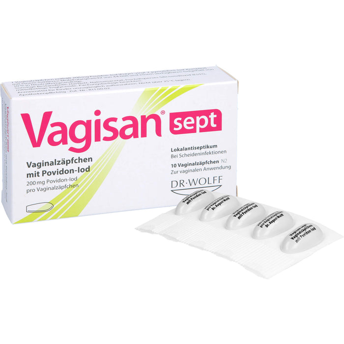 Vagisan sept Vaginalzäpfchen mit Povidon-Iod bei Scheideninfektionen, 10 pcs. Suppositories