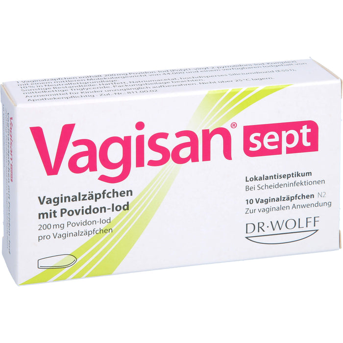 Vagisan sept Vaginalzäpfchen mit Povidon-Iod bei Scheideninfektionen, 10 pcs. Suppositories