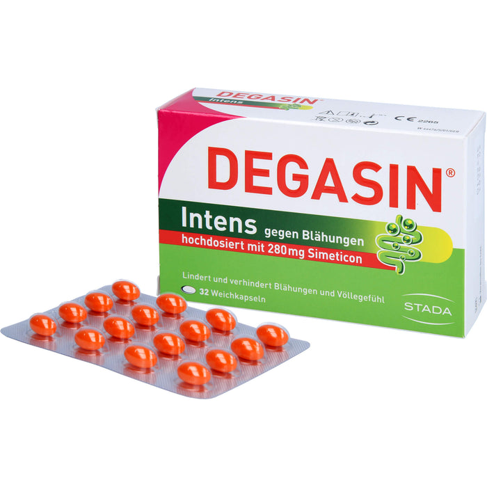 DEGASIN Intens 280 mg Kapseln gegen Blähungen und Völlegefühl, 32 St. Kapseln