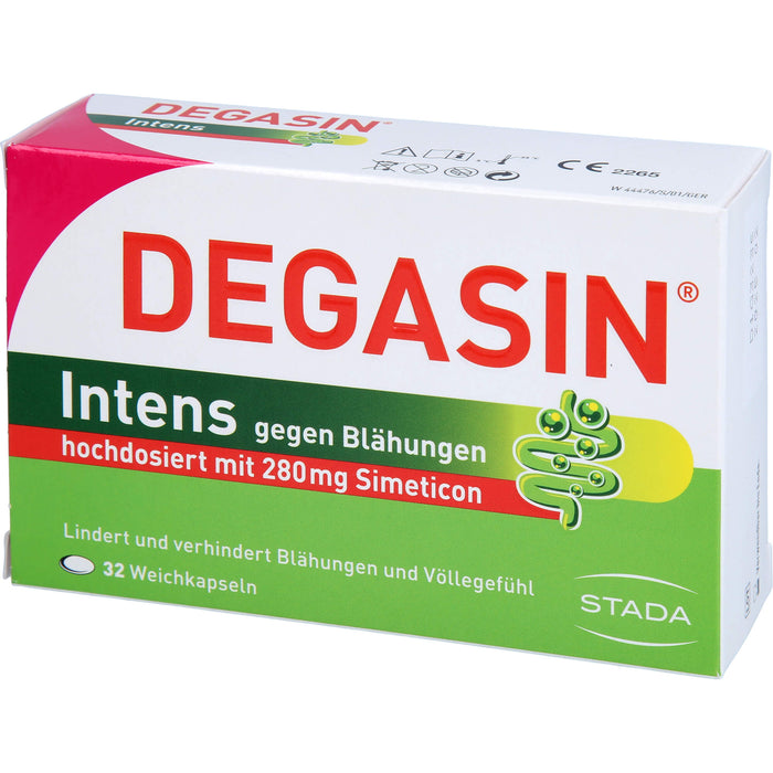 DEGASIN Intens 280 mg Kapseln gegen Blähungen und Völlegefühl, 32 pc Capsules