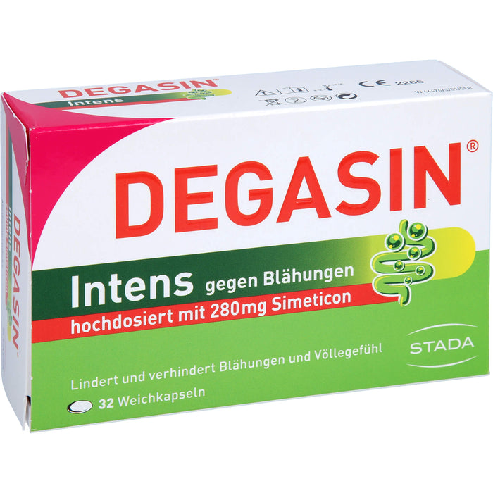 DEGASIN Intens 280 mg Kapseln gegen Blähungen und Völlegefühl, 32 pcs. Capsules