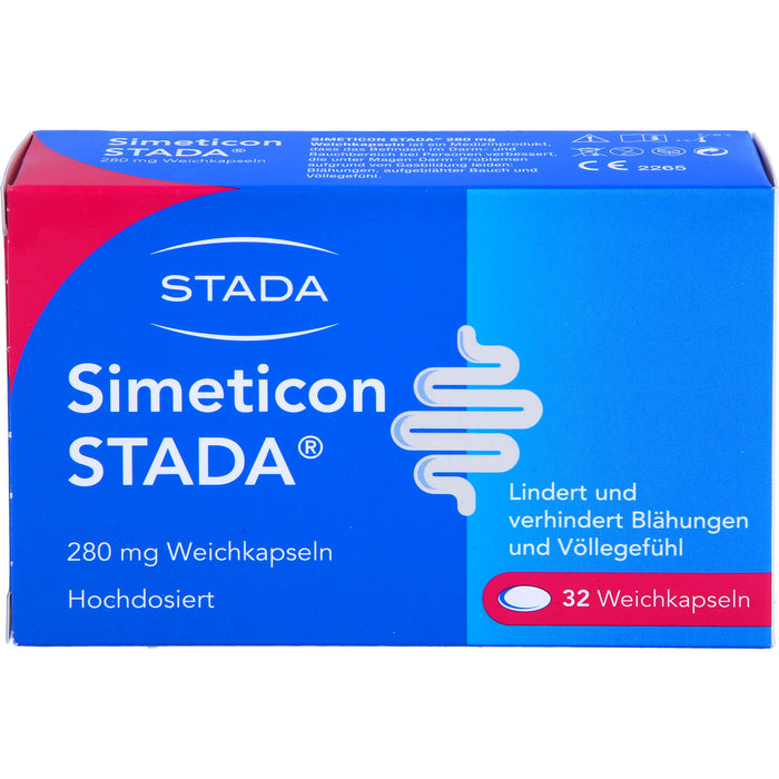 STADA Simeticon 280 mg Weichkapseln bei Blähungen und Völlegefühl, 32 St. Kapseln