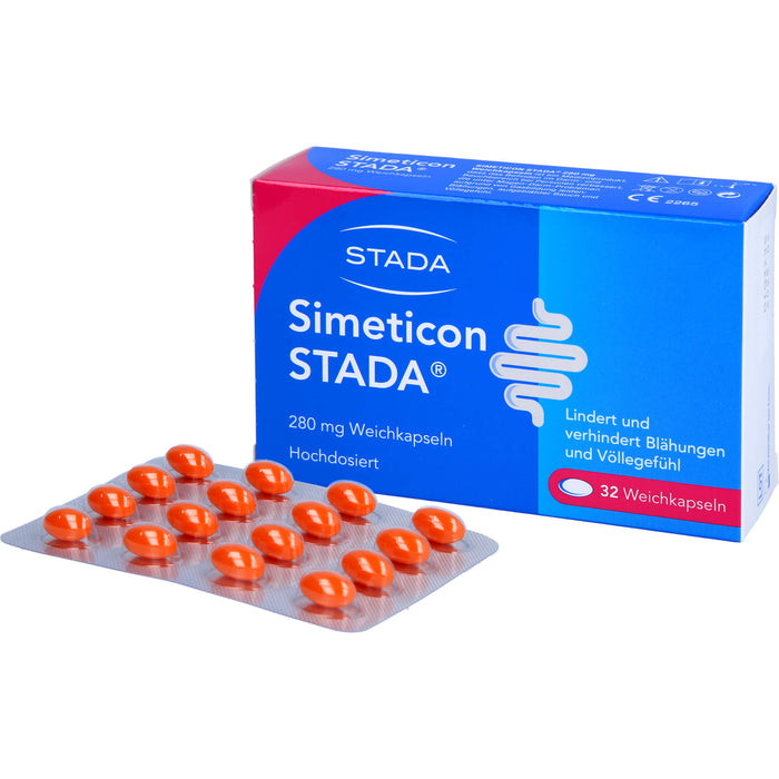 STADA Simeticon 280 mg Weichkapseln bei Blähungen und Völlegefühl, 32 pc Capsules