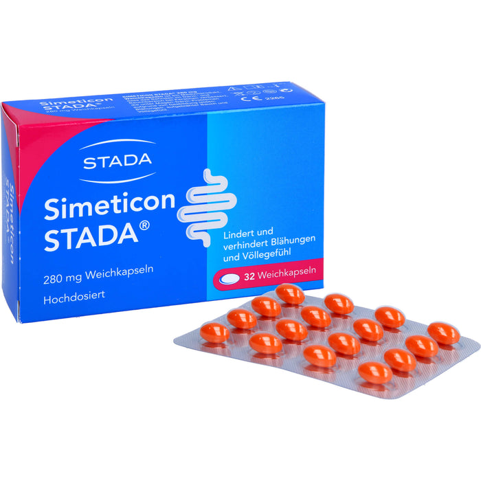 STADA Simeticon 280 mg Weichkapseln bei Blähungen und Völlegefühl, 32 St. Kapseln