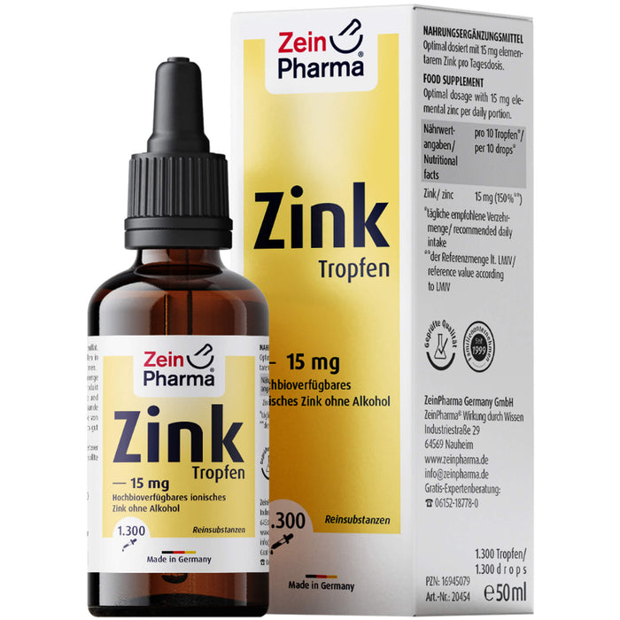 ZeinPharma Zink Tropfen 15 mg, 50 ml Solution