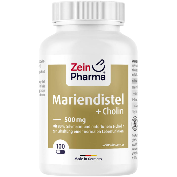 ZeinPharma Mariendistel mit Cholin Kapseln, 100 St. Kapseln