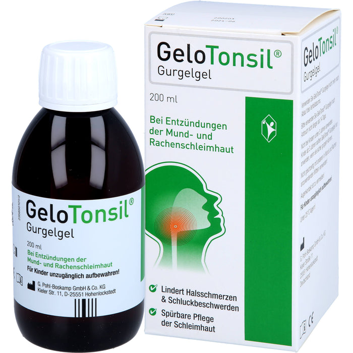 GeloTonsil Gurgelgel bei Entzündungen der Mund- und Rachenschleimhaut, 200 ml Gel