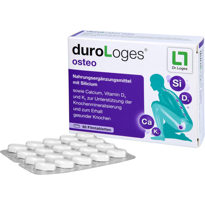 DuroLoges Osteo plus Silicium Filmtabletten zur Erhaltung normaler Knochen, 60 pcs. Tablets