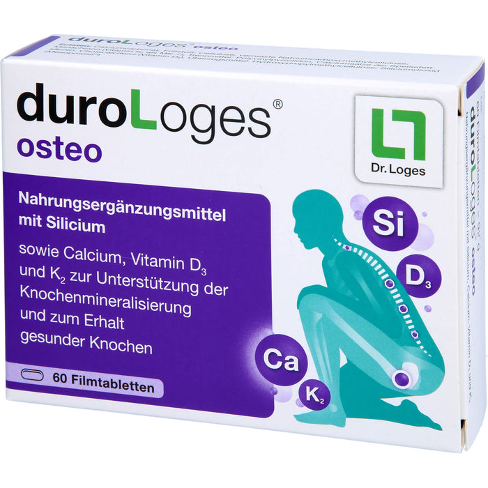 DuroLoges Osteo plus Silicium Filmtabletten zur Erhaltung normaler Knochen, 60 pcs. Tablets
