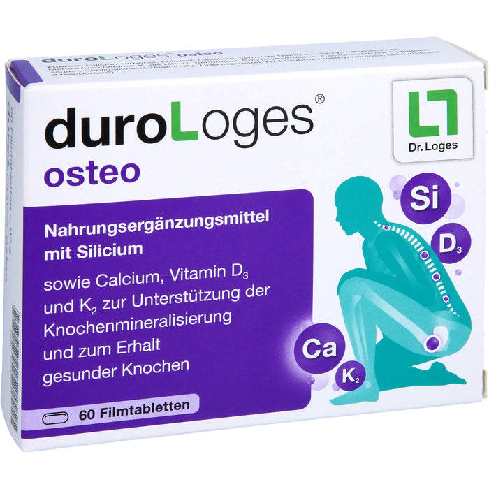 DuroLoges Osteo plus Silicium Filmtabletten zur Erhaltung normaler Knochen, 60 pcs. Tablets
