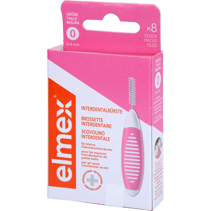 Elmex Interdentalbürsten rosa ISO Größe 0 0,4 mm, 8 St. Interdentalbürsten