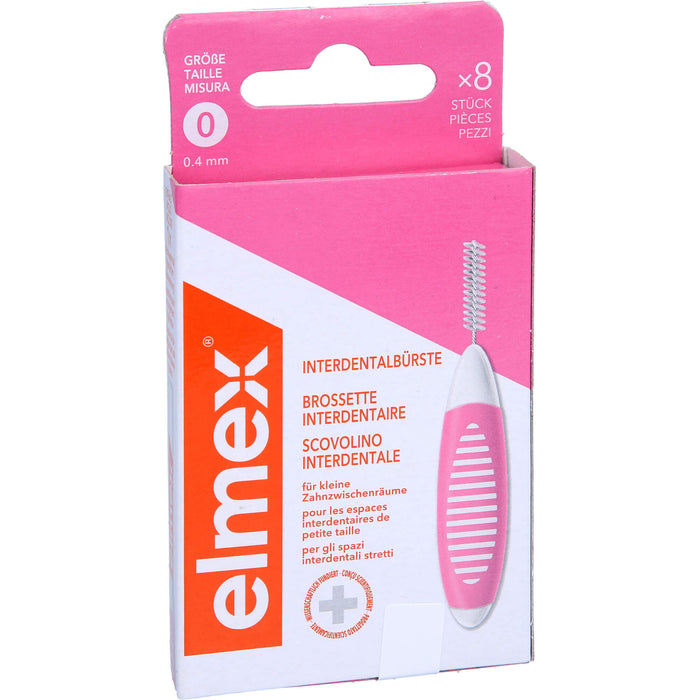 Elmex Interdentalbürsten rosa ISO Größe 0 0,4 mm, 8 pc Brosses interdentaires