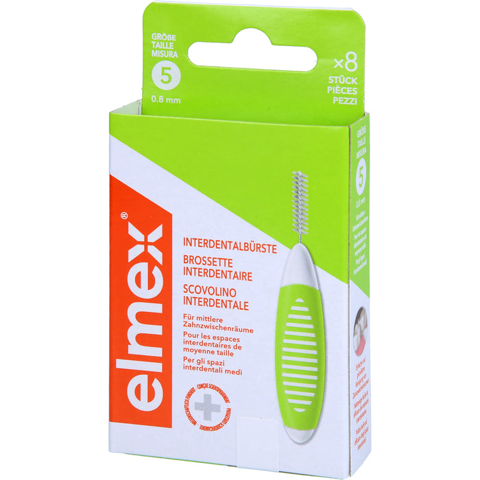 Elmex Interdentalbürsten grün ISO Größe 5 0,8 mm, 8 St. Interdentalbürsten