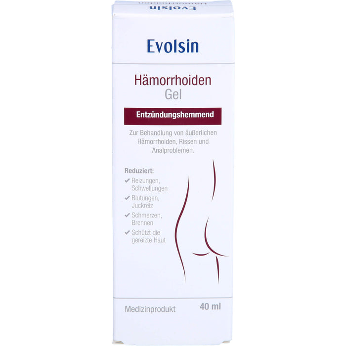 Evolsin Hämorrhoiden Gel entzündungshemmend gegen Brennen, Schmerz & Juckreiz, 40 ml Gel