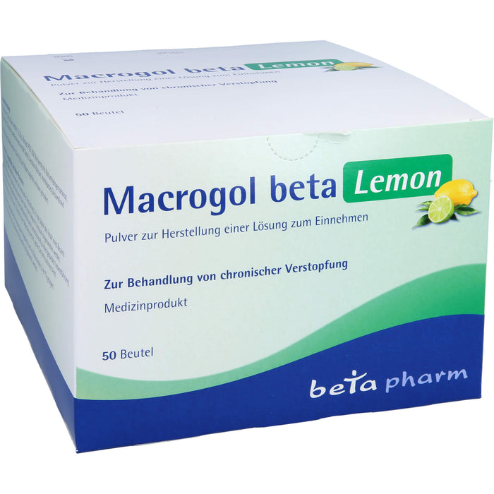 Macrogol beta Lemon Pulver bei chronischer Verstopfung, 50 pc Sachets