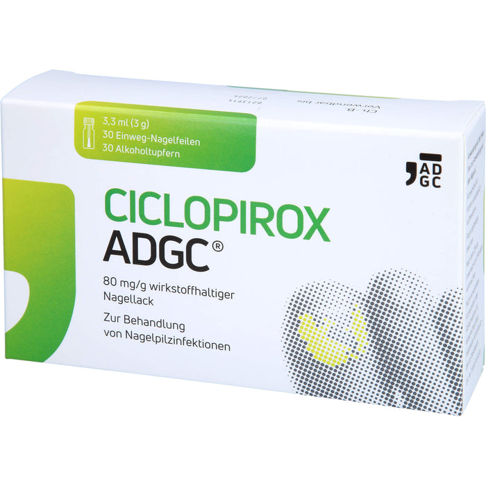 CICLOPIROX ADGC 80 mg/g wirkstoffhaltiger Nagellack, 3.3 ml Nail varnish containing active ingredients