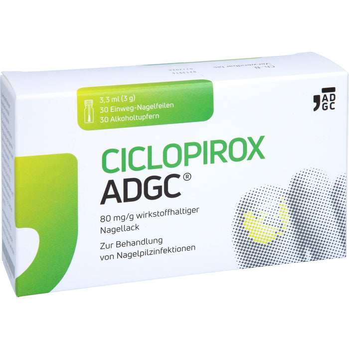 CICLOPIROX ADGC 80 mg/g wirkstoffhaltiger Nagellack, 3.3 ml Nail varnish containing active ingredients
