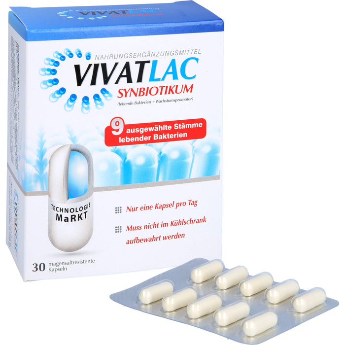Vivatlac Synbiotikum Kapseln mit lebenden Bakterien, 30 pc Capsules