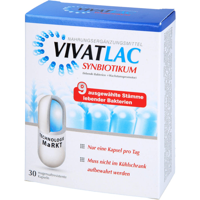 Vivatlac Synbiotikum Kapseln mit lebenden Bakterien, 30 pc Capsules