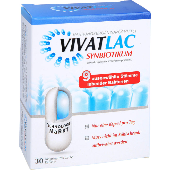 Vivatlac Synbiotikum Kapseln mit lebenden Bakterien, 30 pc Capsules