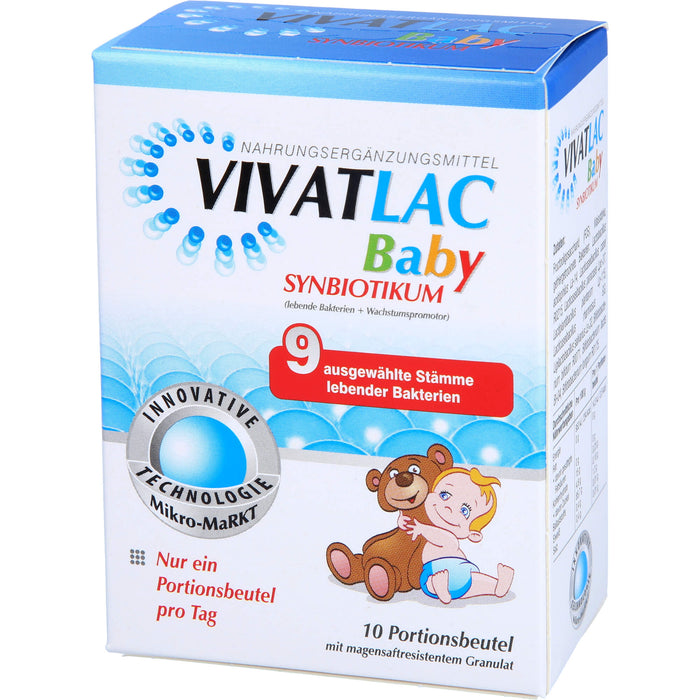 Vivatlac Baby Synbiotikum mit 9 ausgewählten Stämmen lebender Bakterien, 10 pc Sachets