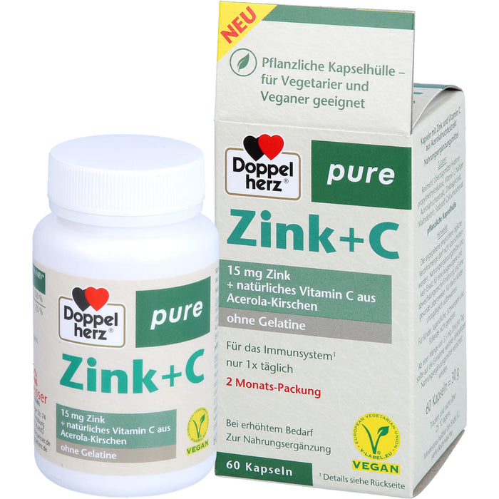 Doppelherz Zink + C pure, 60 pc Capsules