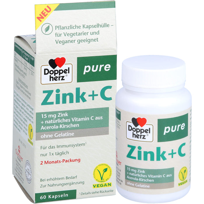 Doppelherz Zink + C pure, 60 pc Capsules