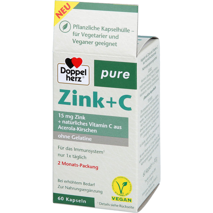 Doppelherz Zink + C pure, 60 pc Capsules