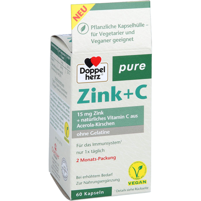 Doppelherz Zink + C pure, 60 pc Capsules