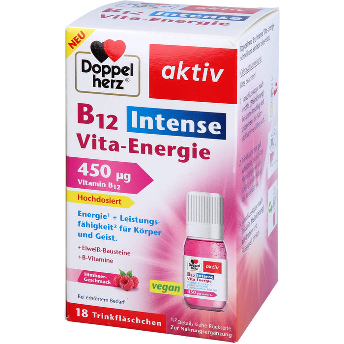Doppelherz aktiv B12 Intense Vita-Energie Trinkfläschchen Energie und Leistungsfähigkeit für Körper und Geist, 18 pcs. Bottles