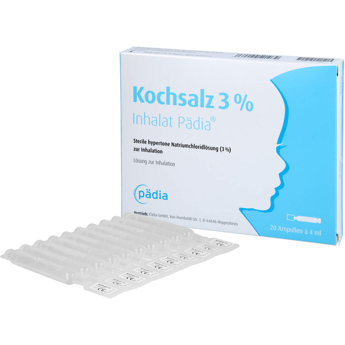Pädia Kochsalz 3 % Inhalat zur Inhalation bei Bronchitis und Bronchiolitis, 20 pcs. Ampoules