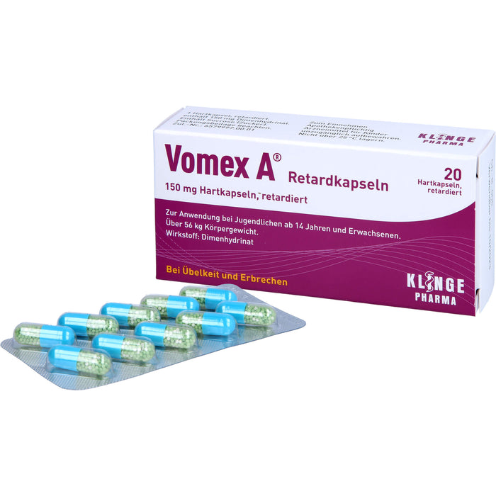 Vomex A  Retardkapseln 150 mg Hartkapsel, retardiert, 20 pcs. Capsules
