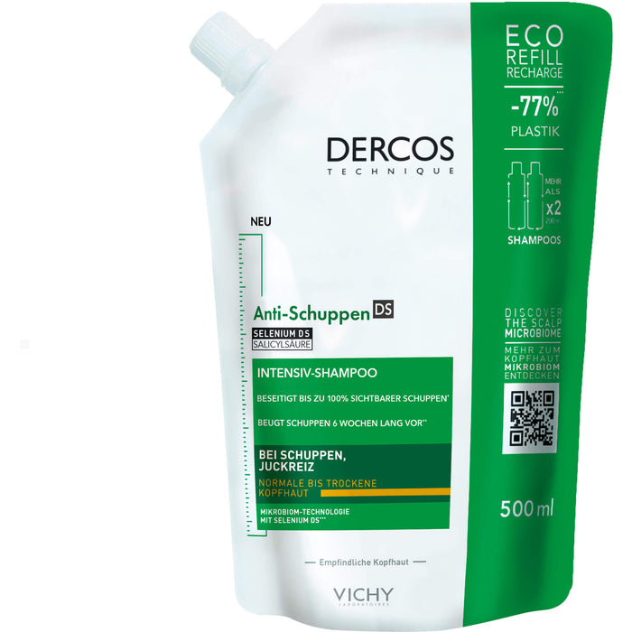 VICHY Dercos Anti-Schuppen trocken Nachfüllpack, 500 ml SHA