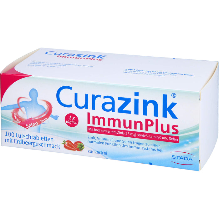 Curazink ImmunPlus Lutschtabletten mit Erdbeergeschmack, 100 pc Tablettes