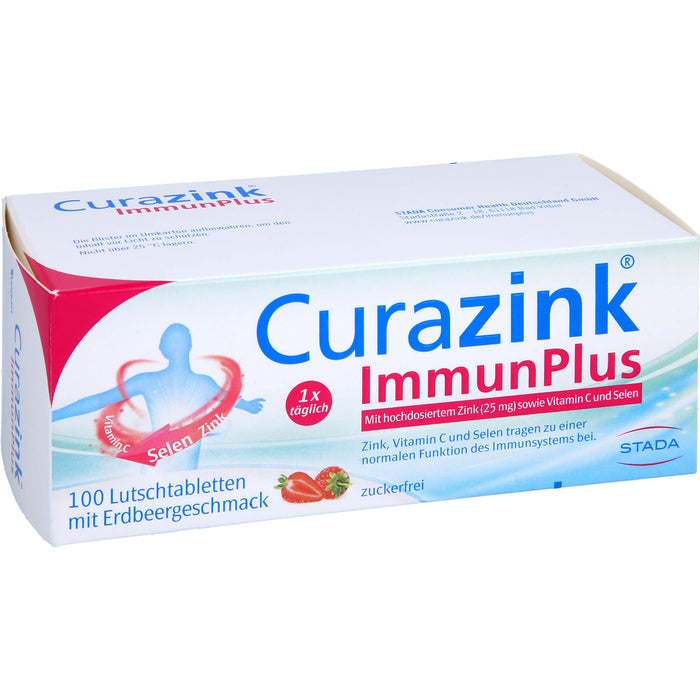 Curazink ImmunPlus Lutschtabletten mit Erdbeergeschmack, 100 pc Tablettes