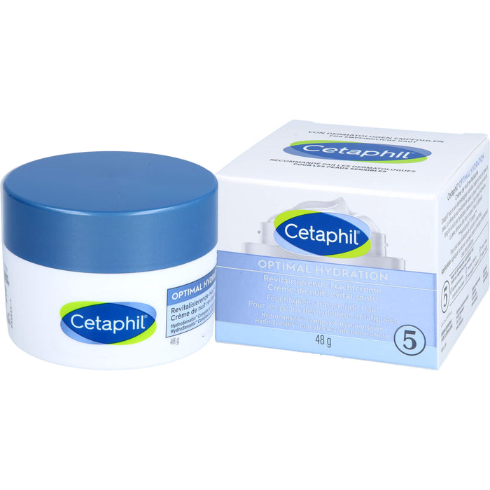 Cetaphil Optimal Hydration revitalisierende Nachtcreme für feuchtigkeitsarme, müde Haut, 48 g Creme