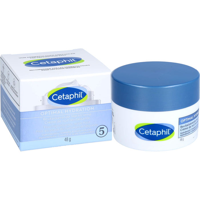 Cetaphil Optimal Hydration revitalisierende Nachtcreme für feuchtigkeitsarme, müde Haut, 48 g Cream