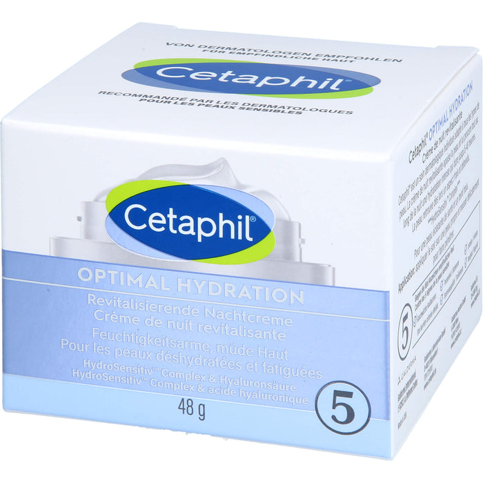 Cetaphil Optimal Hydration revitalisierende Nachtcreme für feuchtigkeitsarme, müde Haut, 48 g Cream